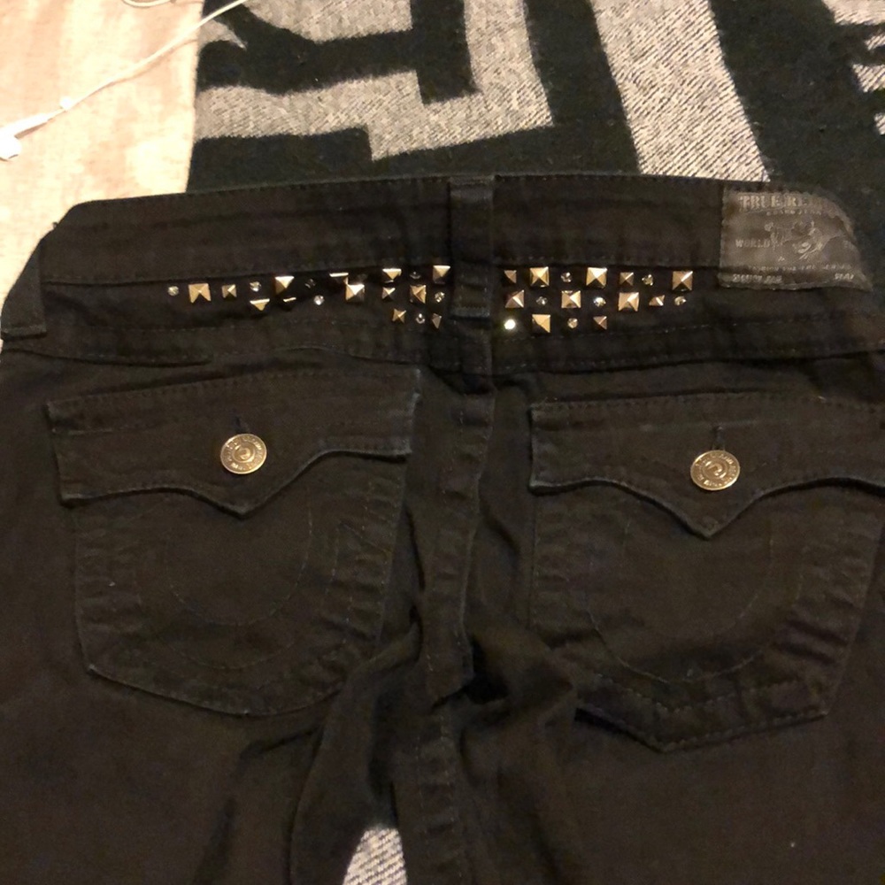 True religion black studded jeans